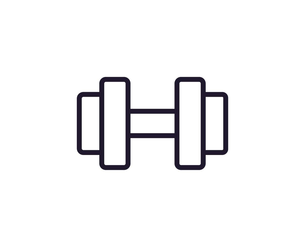 Dumbell line icon. Premium quality logo for web sites, design, online shops, companies, books, advertisements. Black outline pictogram isolated on white background vector