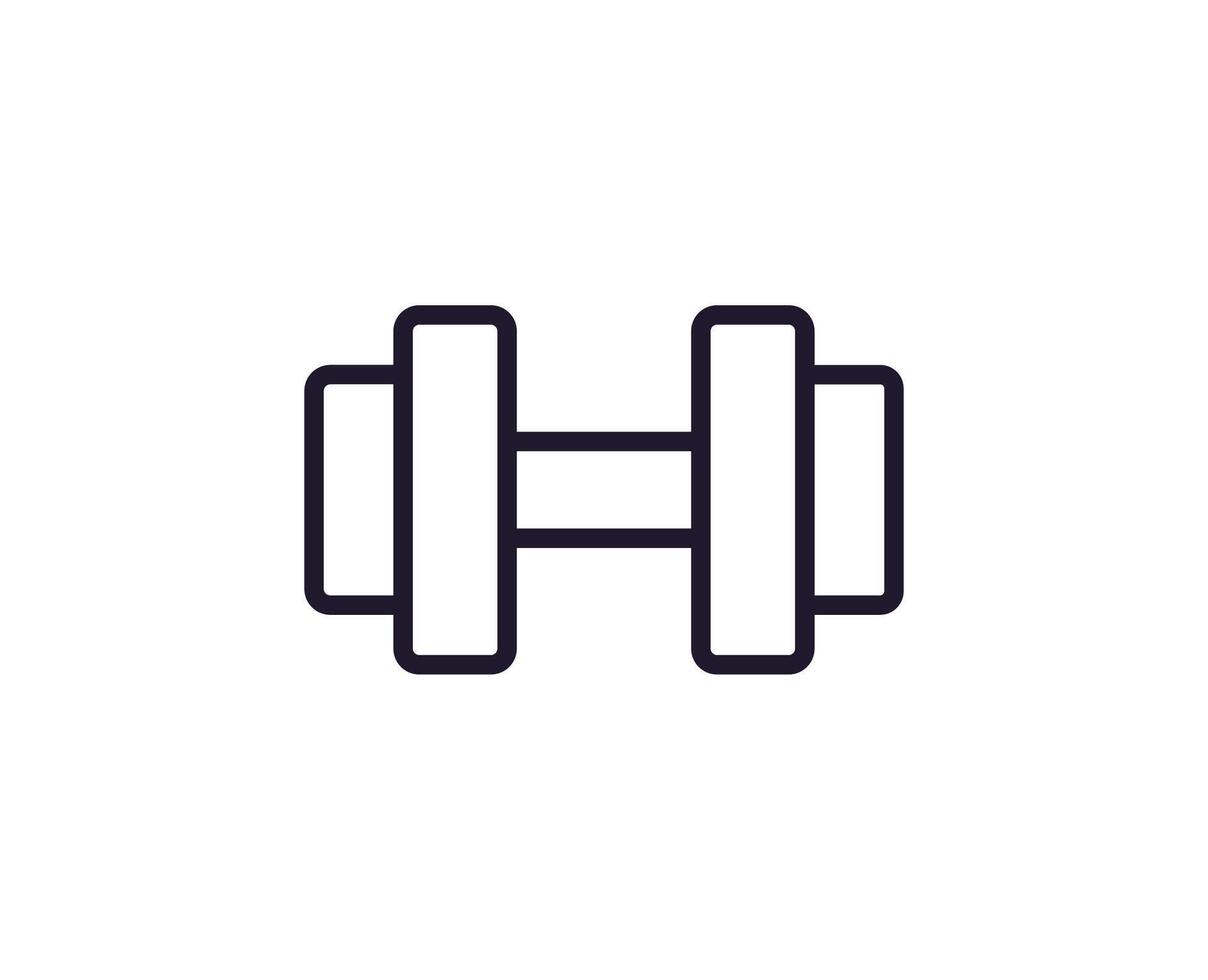 dumbell línea icono. prima calidad logo para web sitios, diseño, en línea tiendas, compañías, libros, anuncios negro contorno pictograma aislado en blanco antecedentes vector