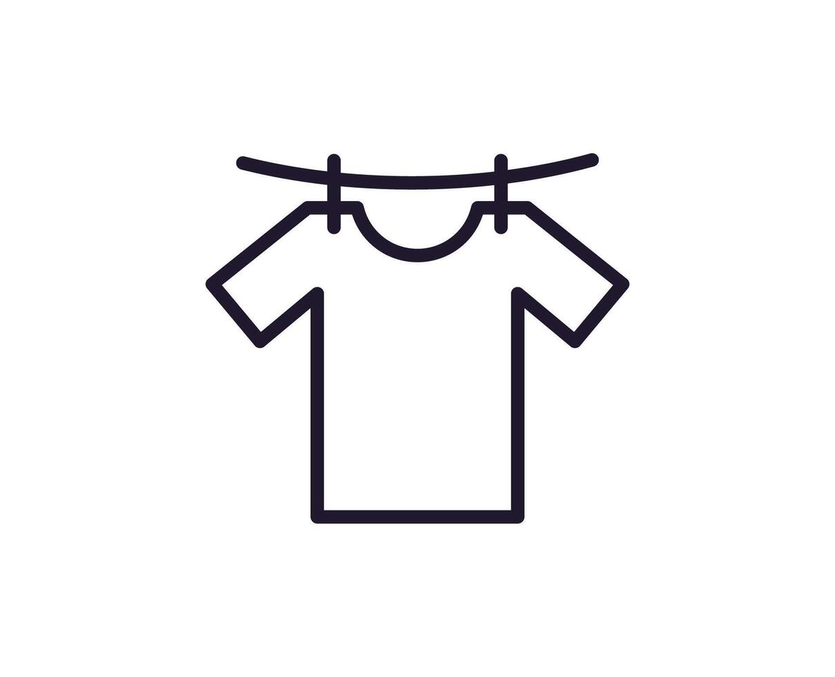 Single line icon of t-shirt. High quality illustration for design, web sites, internet shops, online books etc. Editable stroke in trendy flat style isolated on white background vector