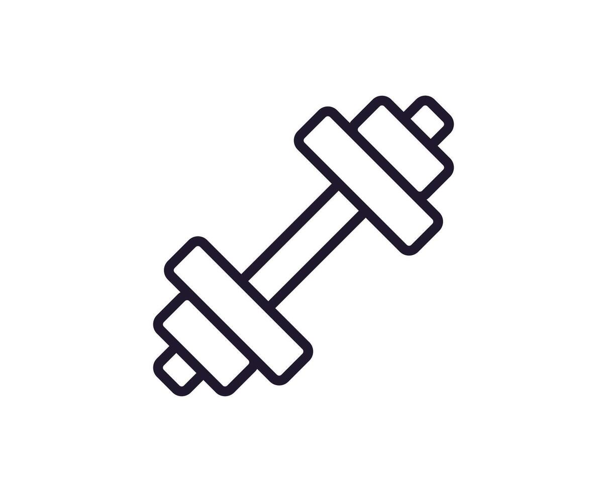 Dumbell line icon. Premium quality logo for web sites, design, online shops, companies, books, advertisements. Black outline pictogram isolated on white background vector
