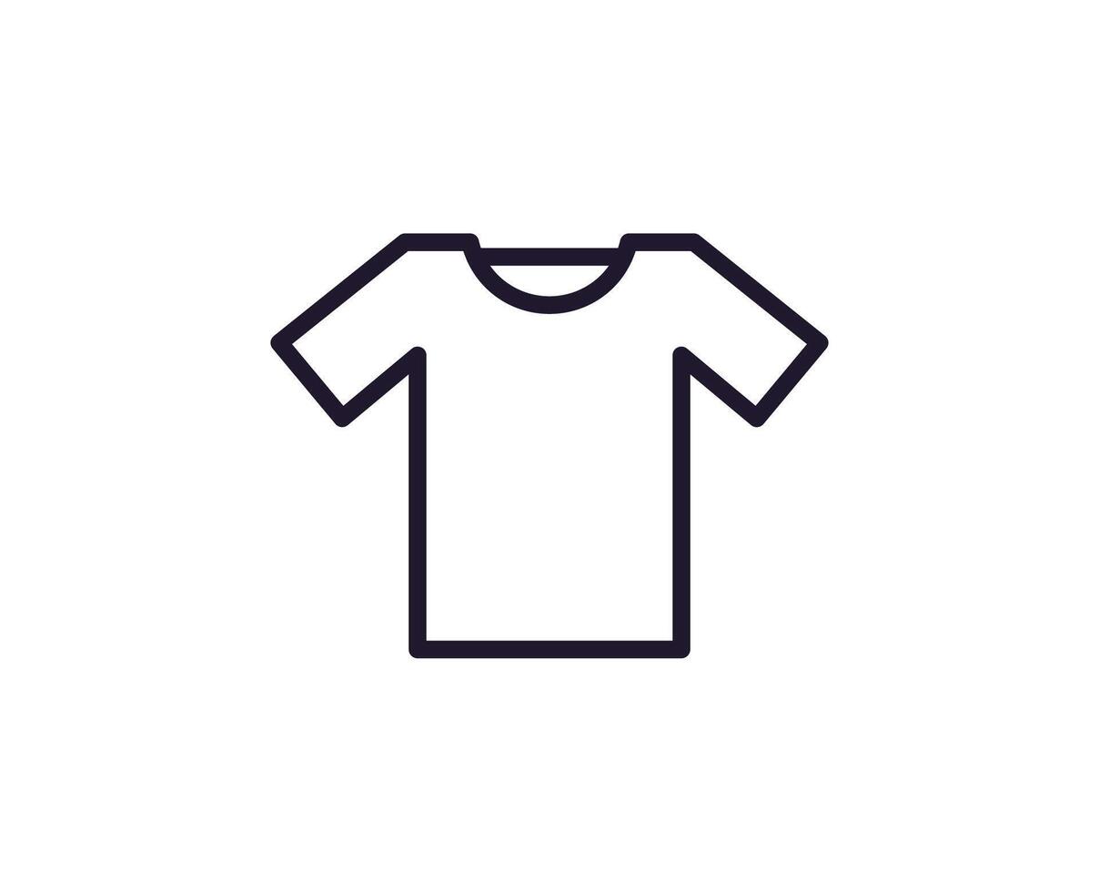 Single line icon of t-shirt. High quality illustration for design, web sites, internet shops, online books etc. Editable stroke in trendy flat style isolated on white background vector