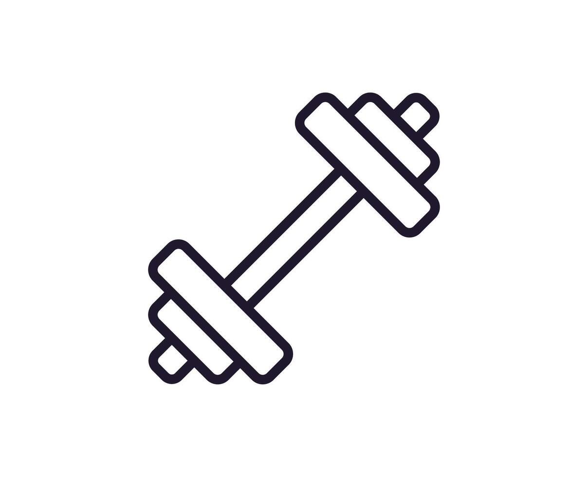 dumbell línea icono. prima calidad logo para web sitios, diseño, en línea tiendas, compañías, libros, anuncios negro contorno pictograma aislado en blanco antecedentes vector