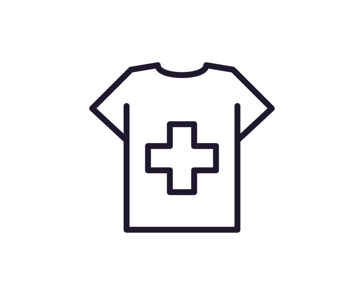 Single line icon of t-shirt. High quality illustration for design, web sites, internet shops, online books etc. Editable stroke in trendy flat style isolated on white background vector