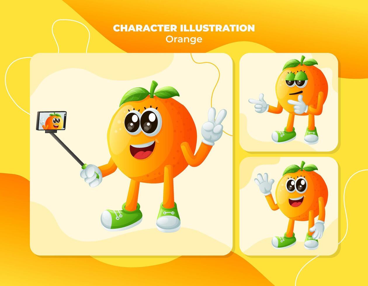 Cute orange characters as narcissistic vector