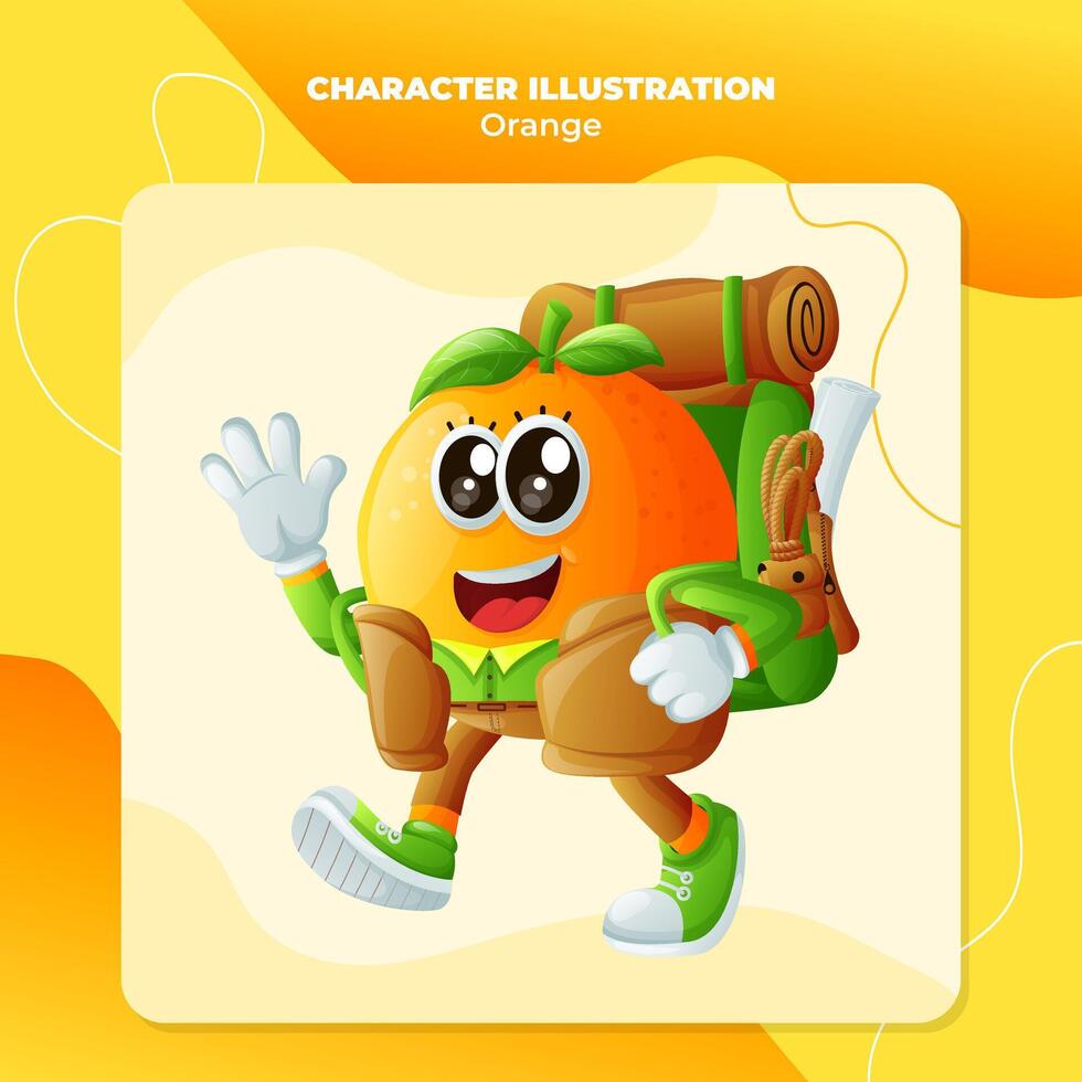 linda naranja personaje en vacaciones vector