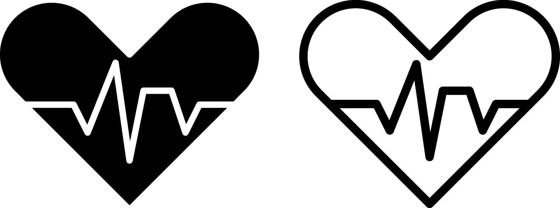 heartbeat icon, sign, or symbol in glyph and line style isolated on transparent background. illustration vector