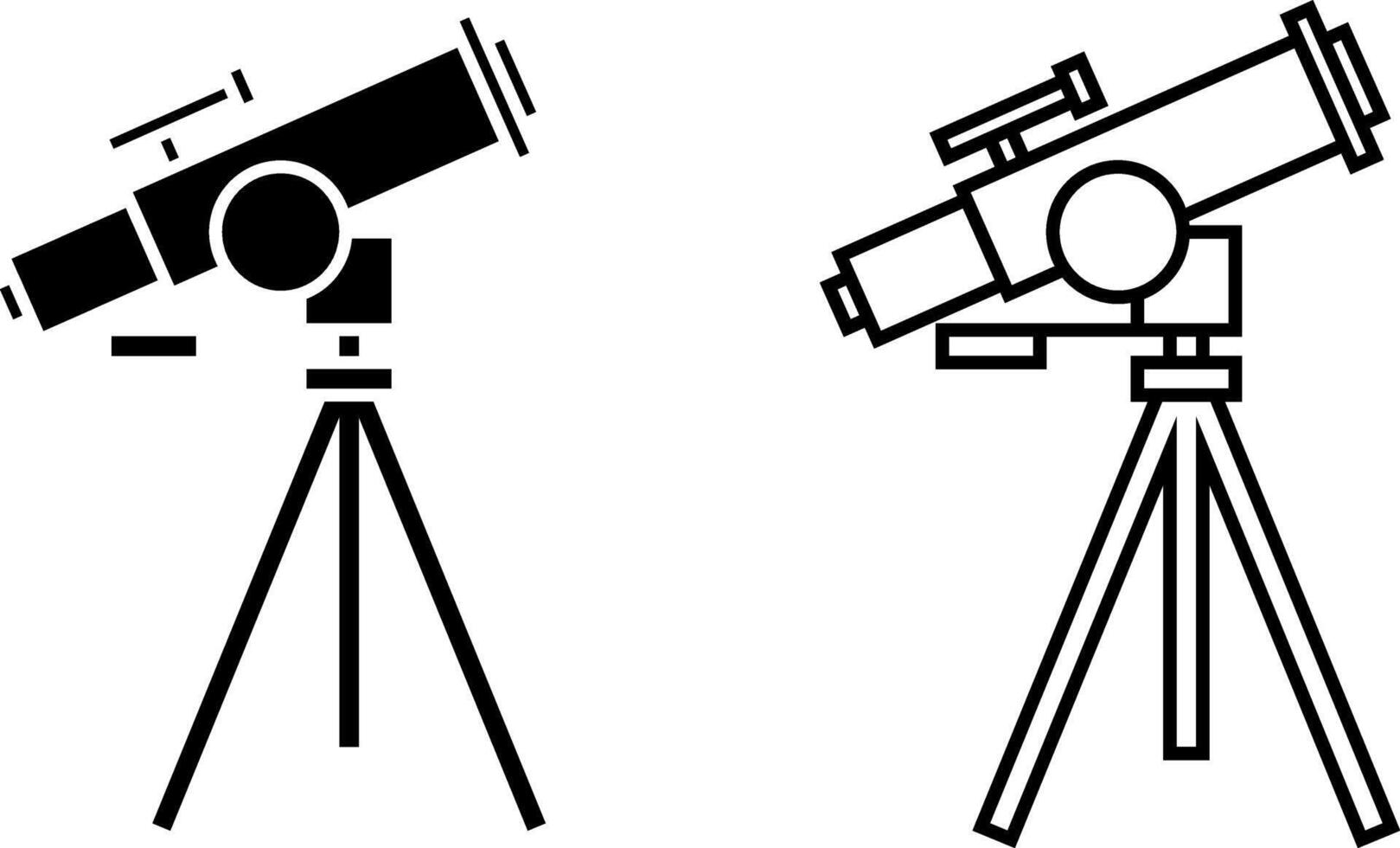 telescope icon, sign, or symbol in glyph and line style isolated on transparent background. illustration vector