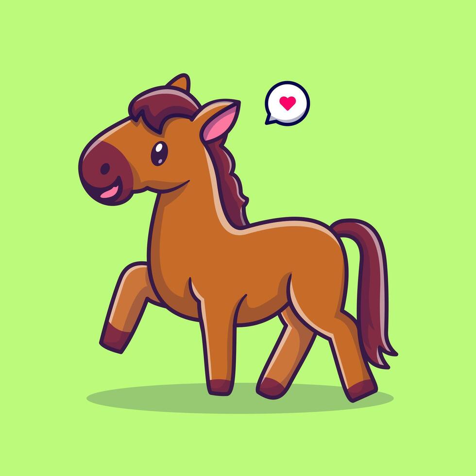 linda caballo caminando dibujos animados vector