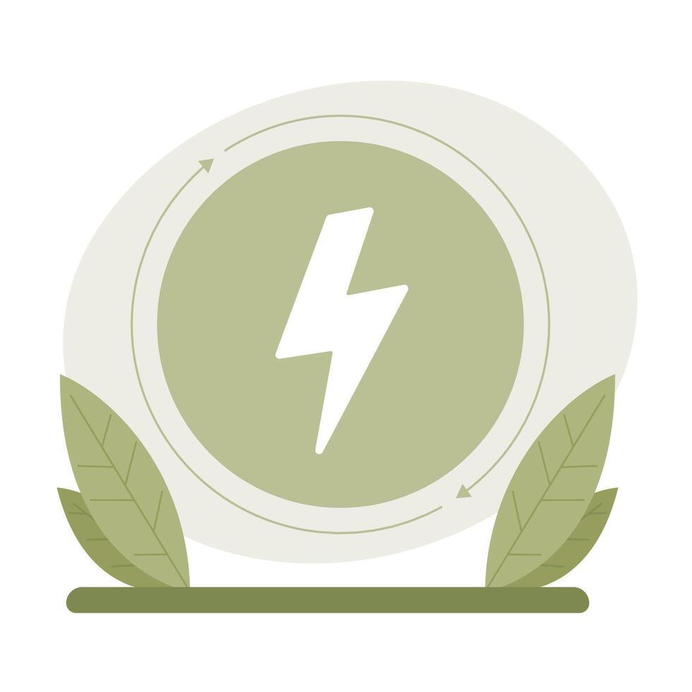 Eco energy icon. Renewable electricity. Save planet vector