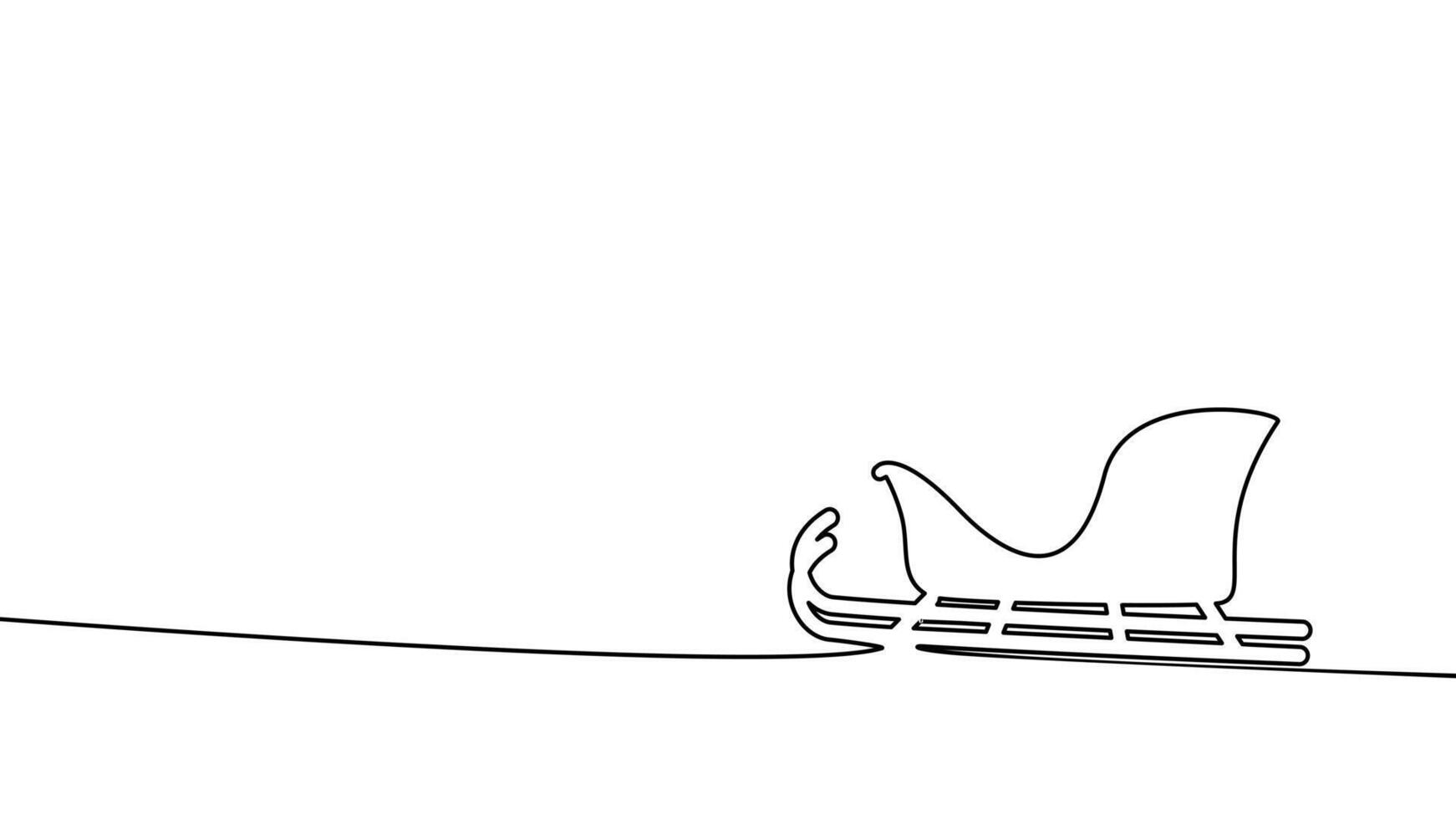 Draw a line for a Christmas sleigh. isolated on a white background vector