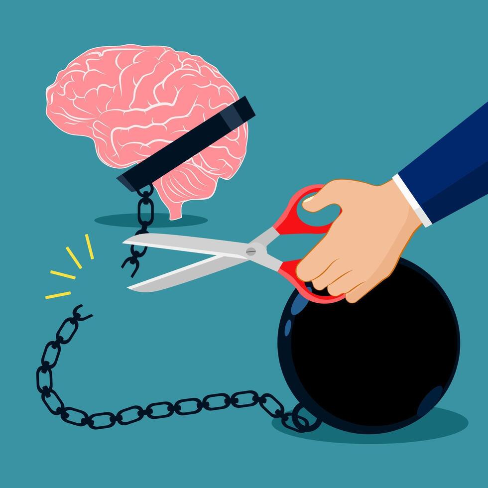 brain is cut off from the fetters vector