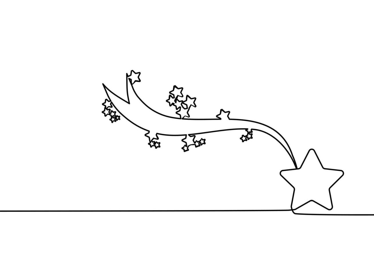 Draw a continuous line of stars vector