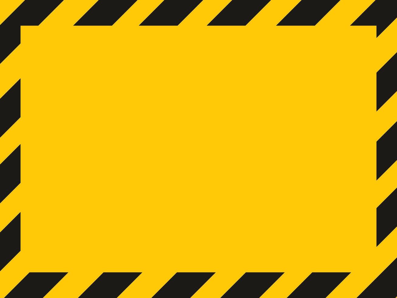 Blank warning label background with black and yellow stripes vector