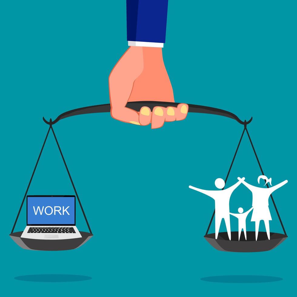 Work and family on the scales vector