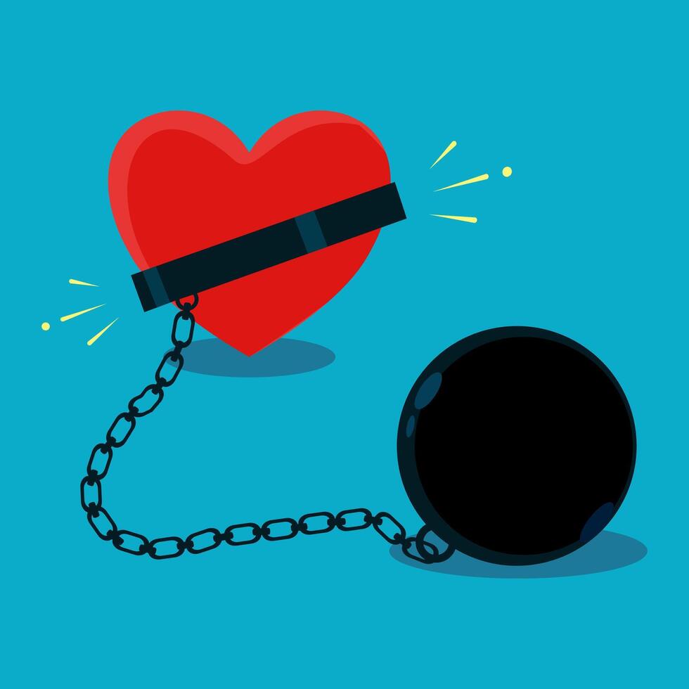 heart is chained vector