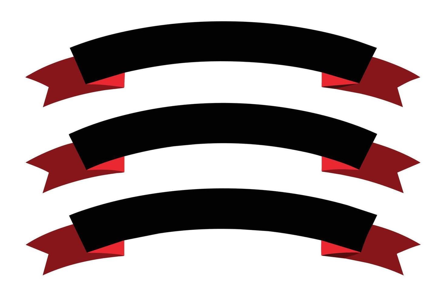 Curved black Friday ribbons set vector