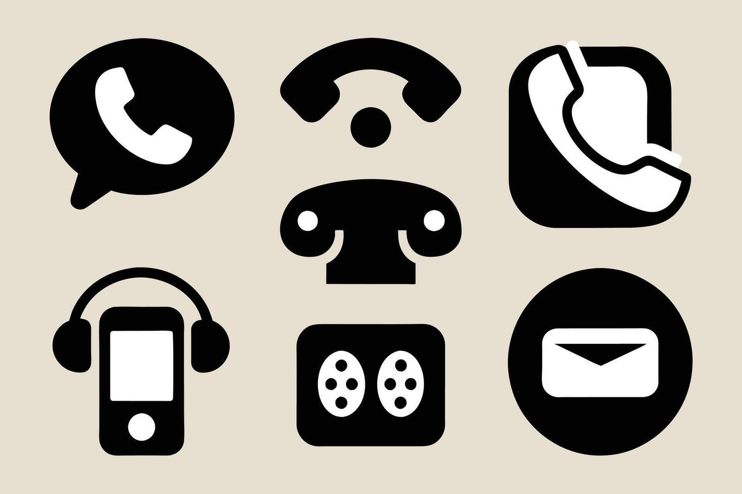 teléfono icono recopilación. sencillo negro y blanco teléfono llamada símbolo vector