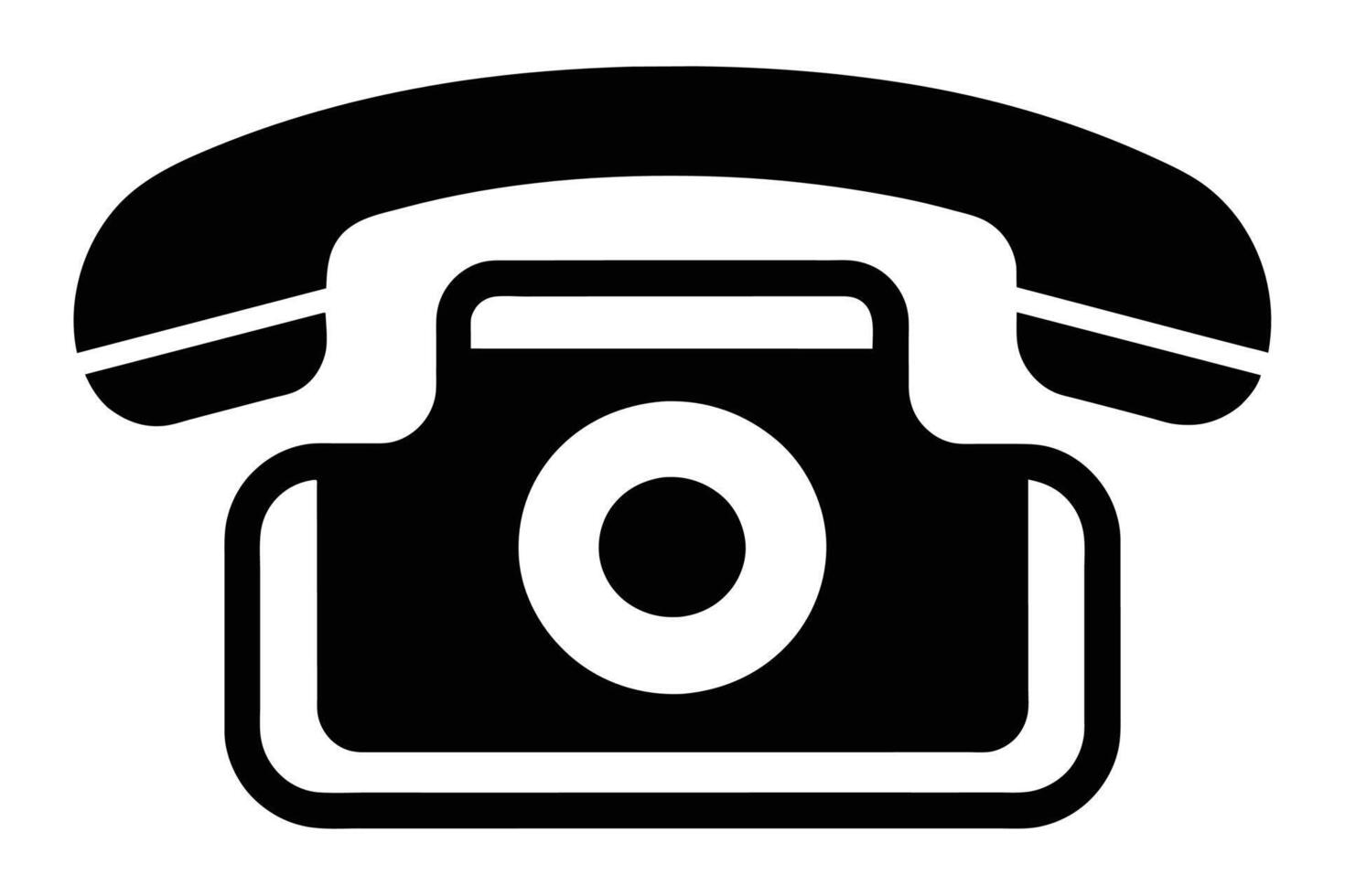 Phone icon collection. Simple black and white telephone call symbol vector