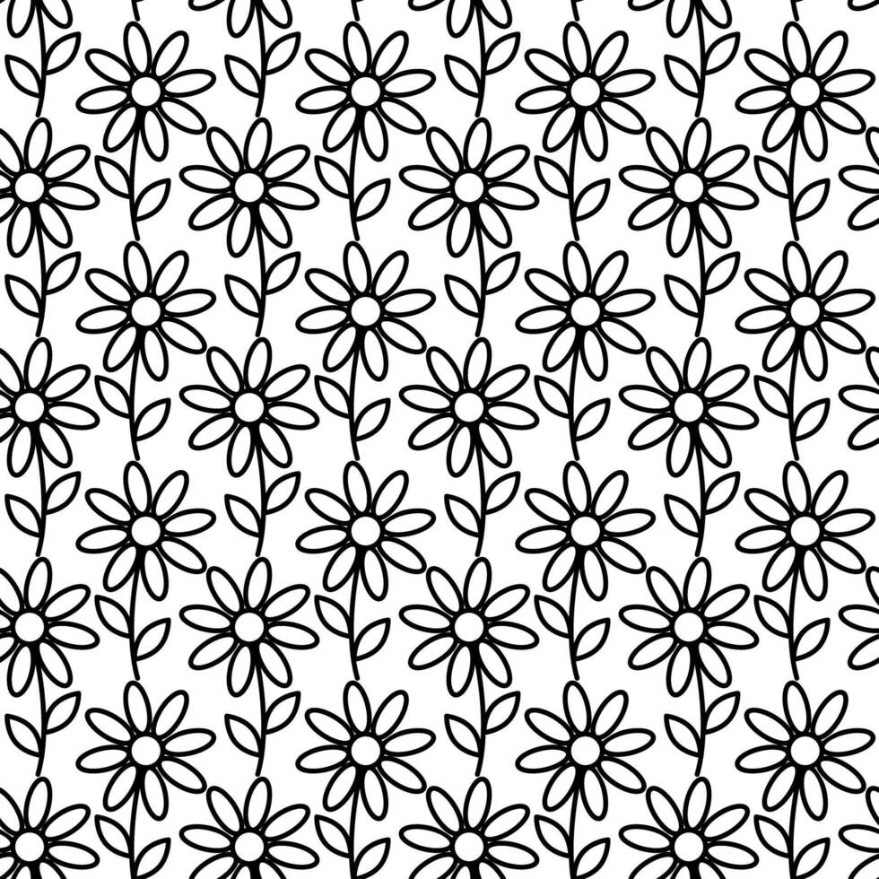 sin costura modelo de resumen floreciente flores contorno dibujo. antecedentes para envase o fondo de pantalla vector