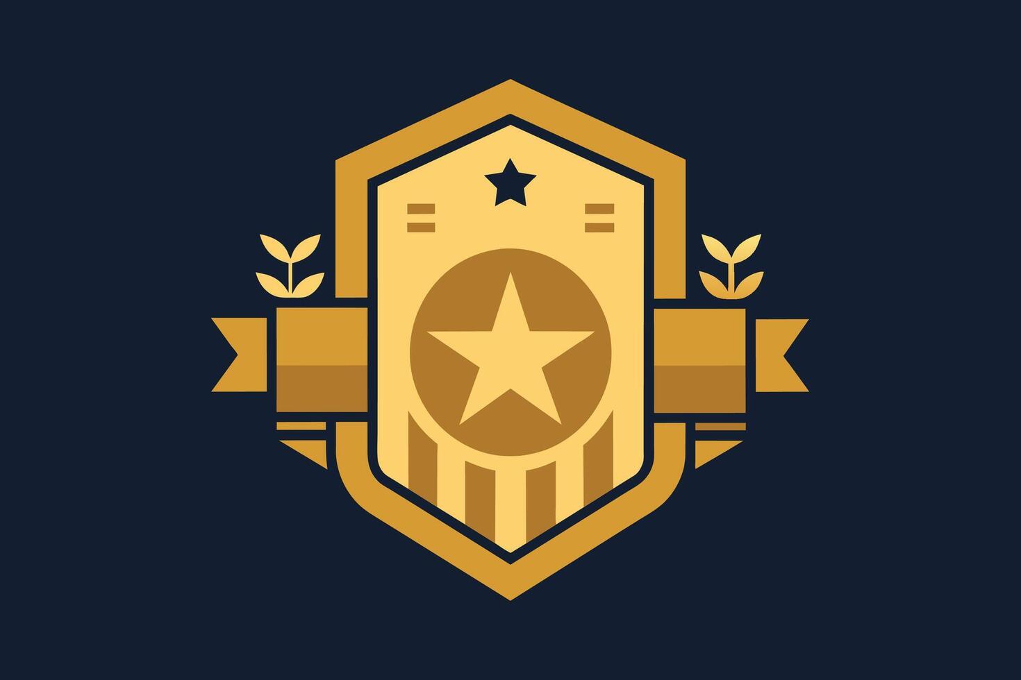 Gold Badge Elements design vector
