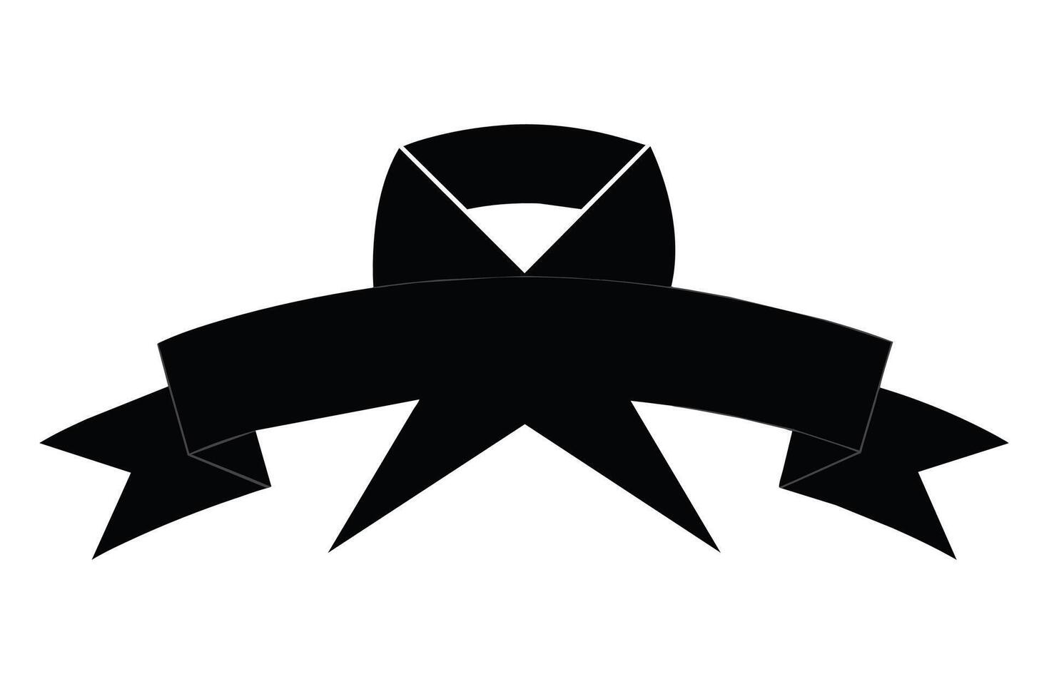 Black Ribbon Mourning Sign design vector