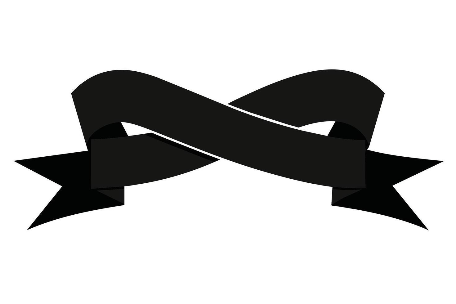 Black Ribbon Mourning Sign design vector