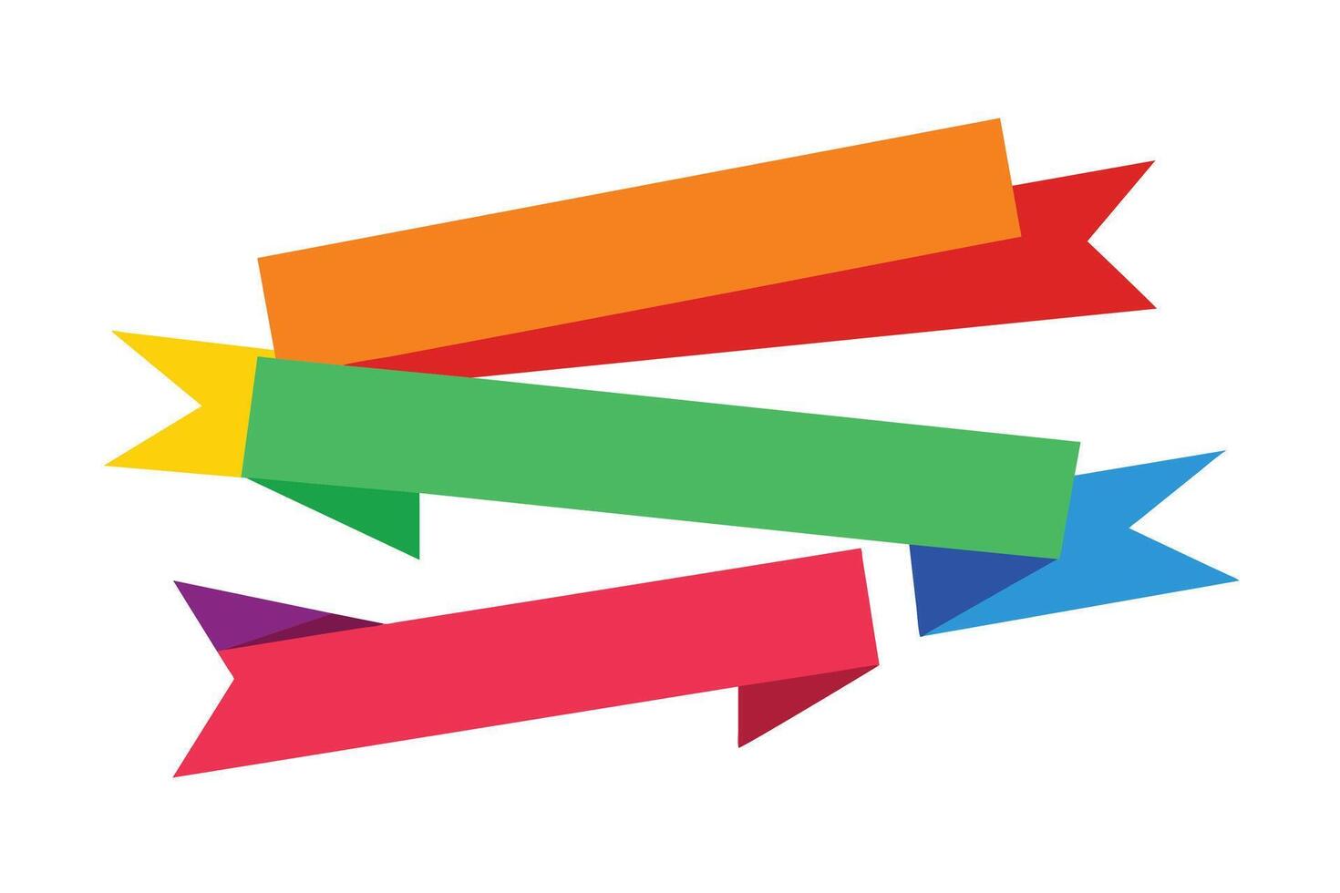 Colorful Origami Banner Set design vector