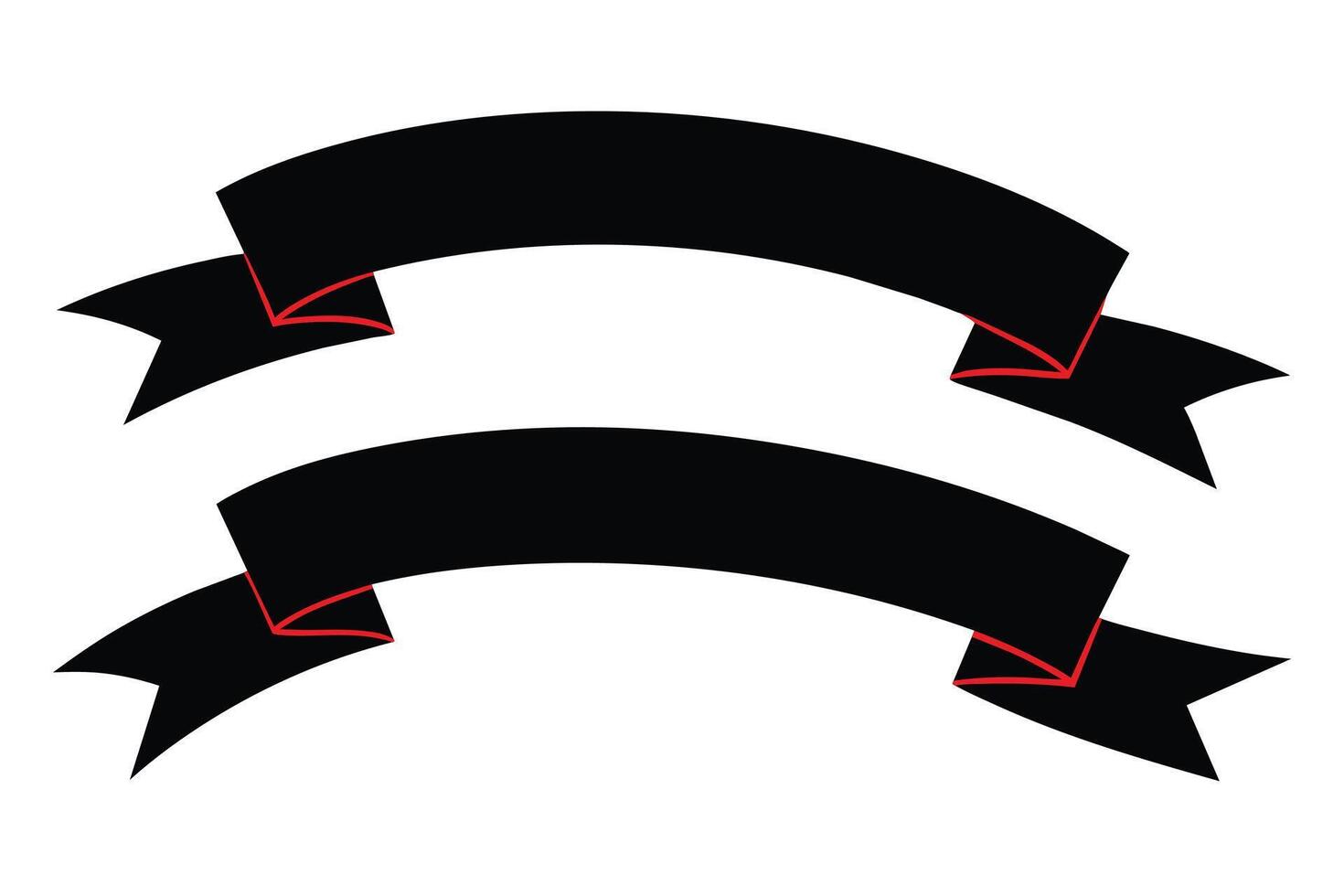 Curved black Friday ribbons set vector