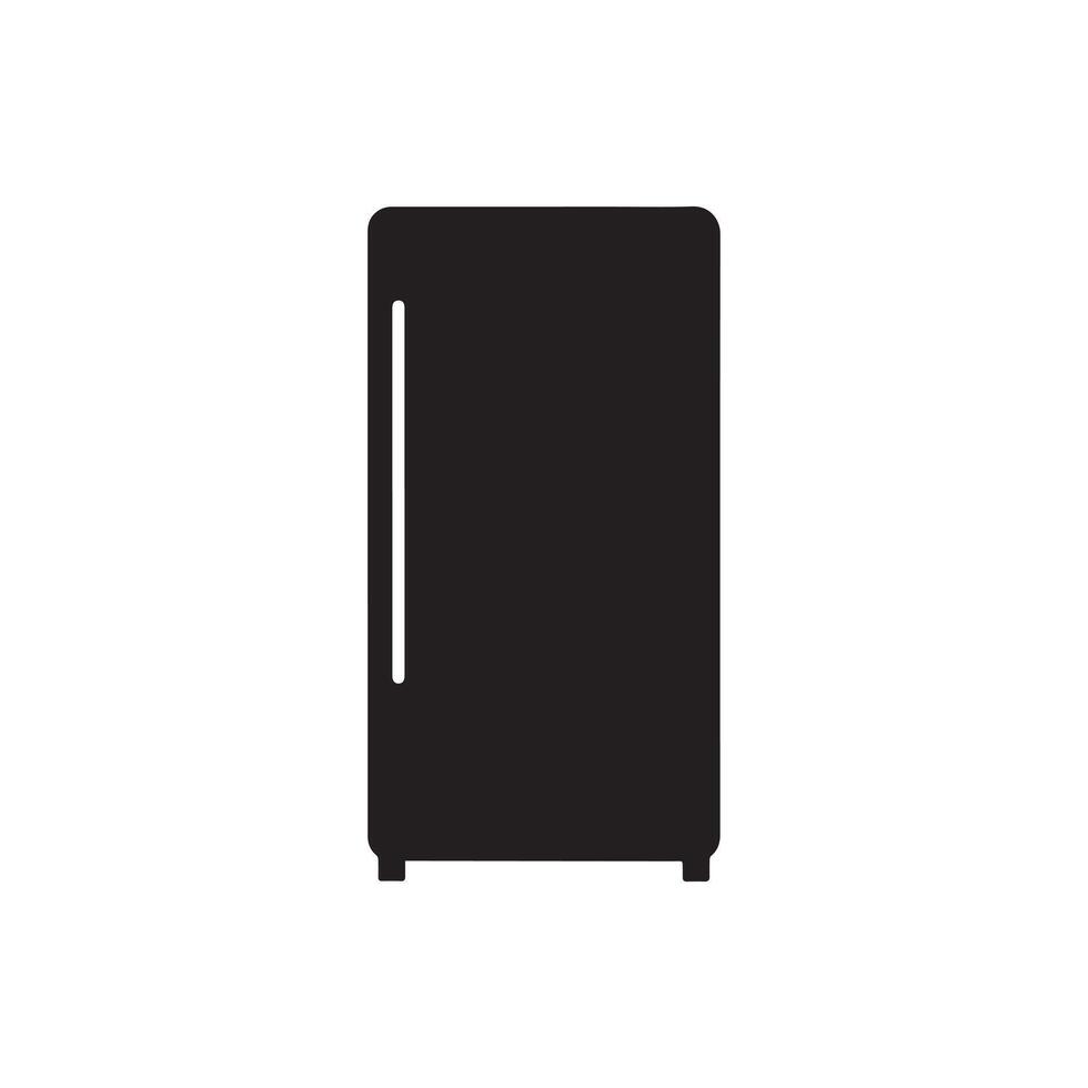 refrigerador icono. negro refrigerador icono en blanco antecedentes. ilustración vector