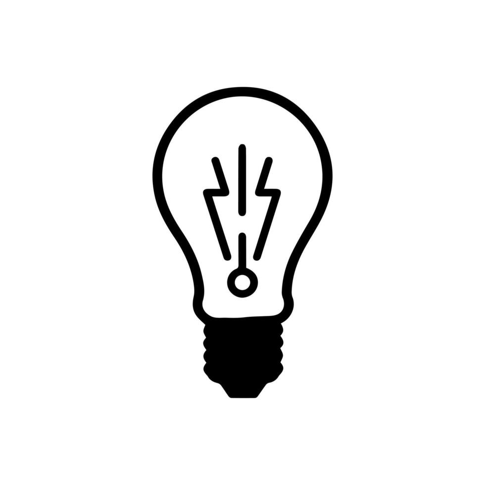 Light bulb icon. Black outline Light bulb icon on white background. illustration vector