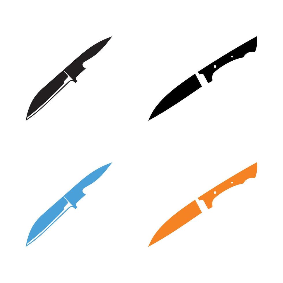 conjunto de cuchillo iconos ilustración en plano estilo vector