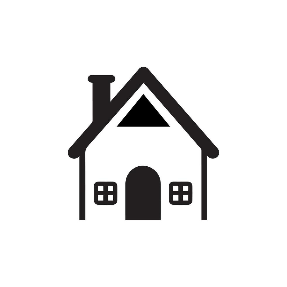 House icon. Black House icon on white background. illustration vector