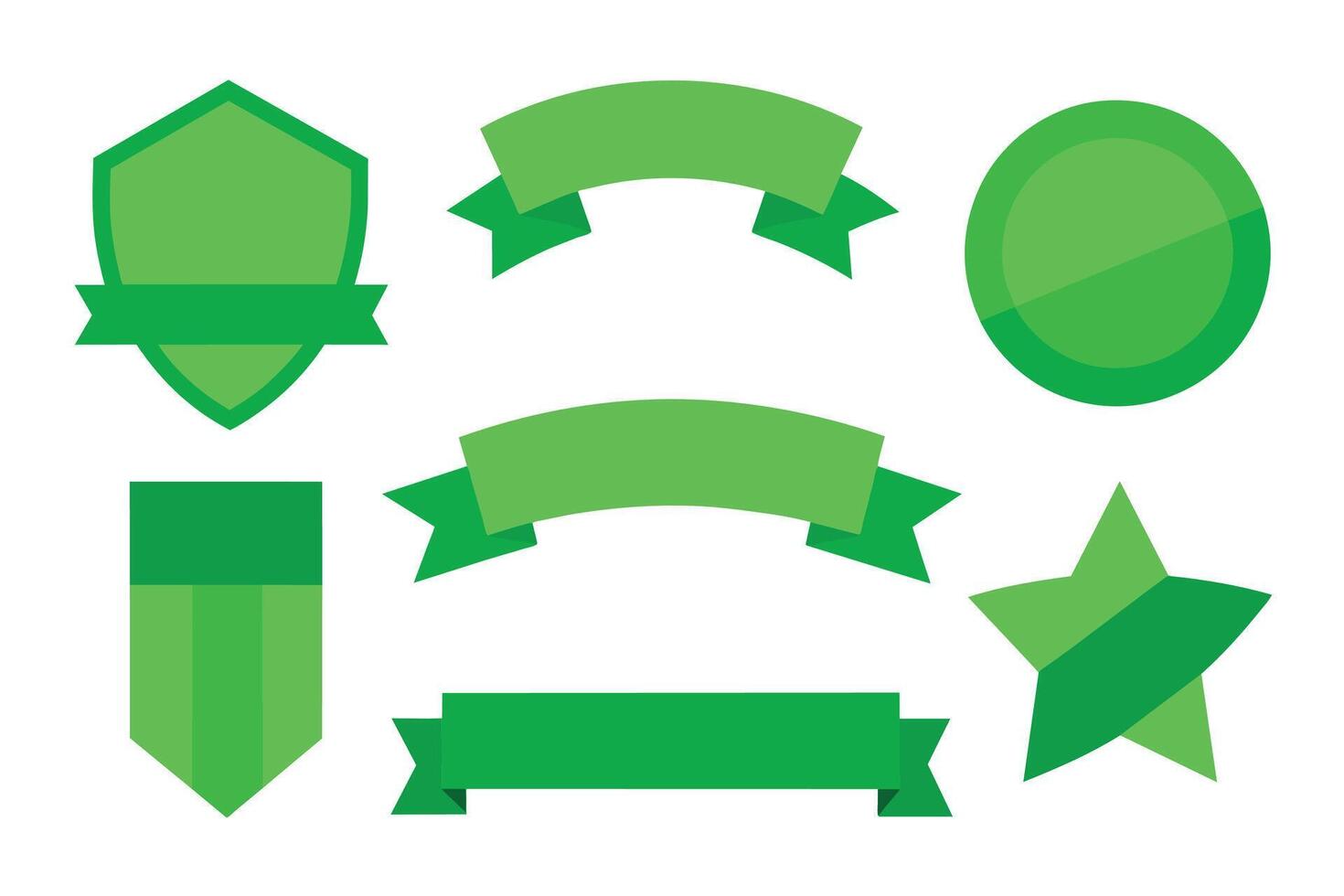 colección de verde cintas etiquetas insignias y etiquetas aislado blanco antecedentes vector