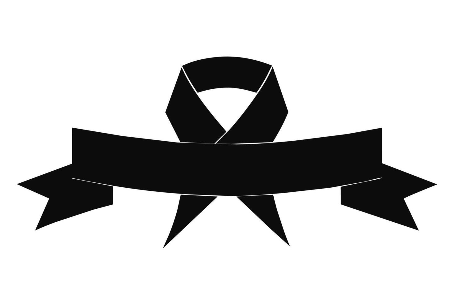 Black Ribbon Mourning Sign design vector