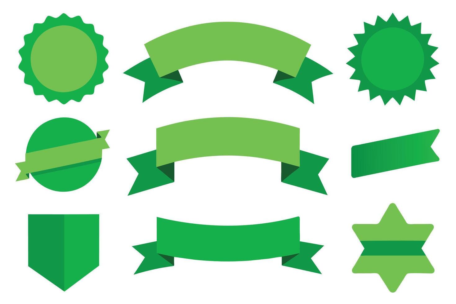 colección de verde cintas etiquetas insignias y etiquetas aislado blanco antecedentes vector