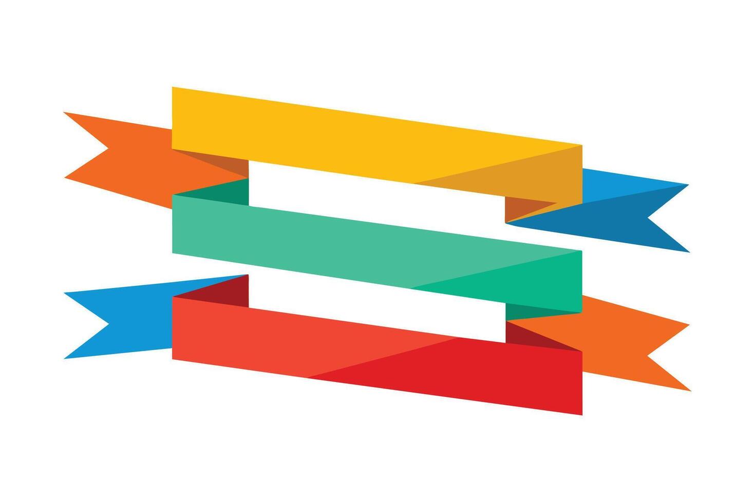 Colorful Origami Banner Set design vector