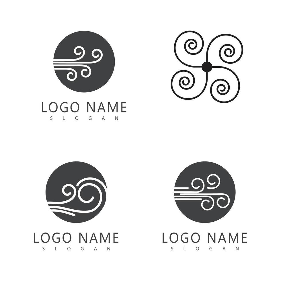 Wind logo symbol design vector