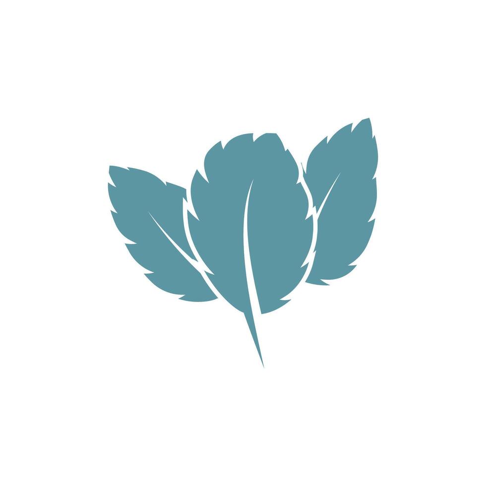 Mint leaf logo template symbol design vector