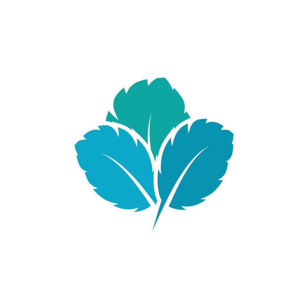 Mint leaf logo template symbol design vector