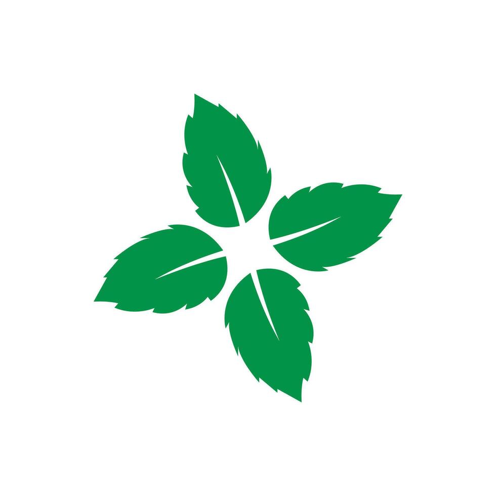 Mint leaf logo template symbol design vector