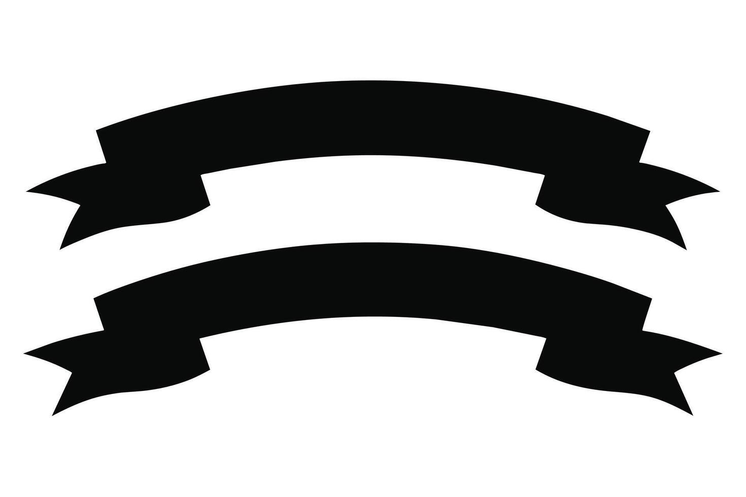 Curved black Friday ribbons set vector