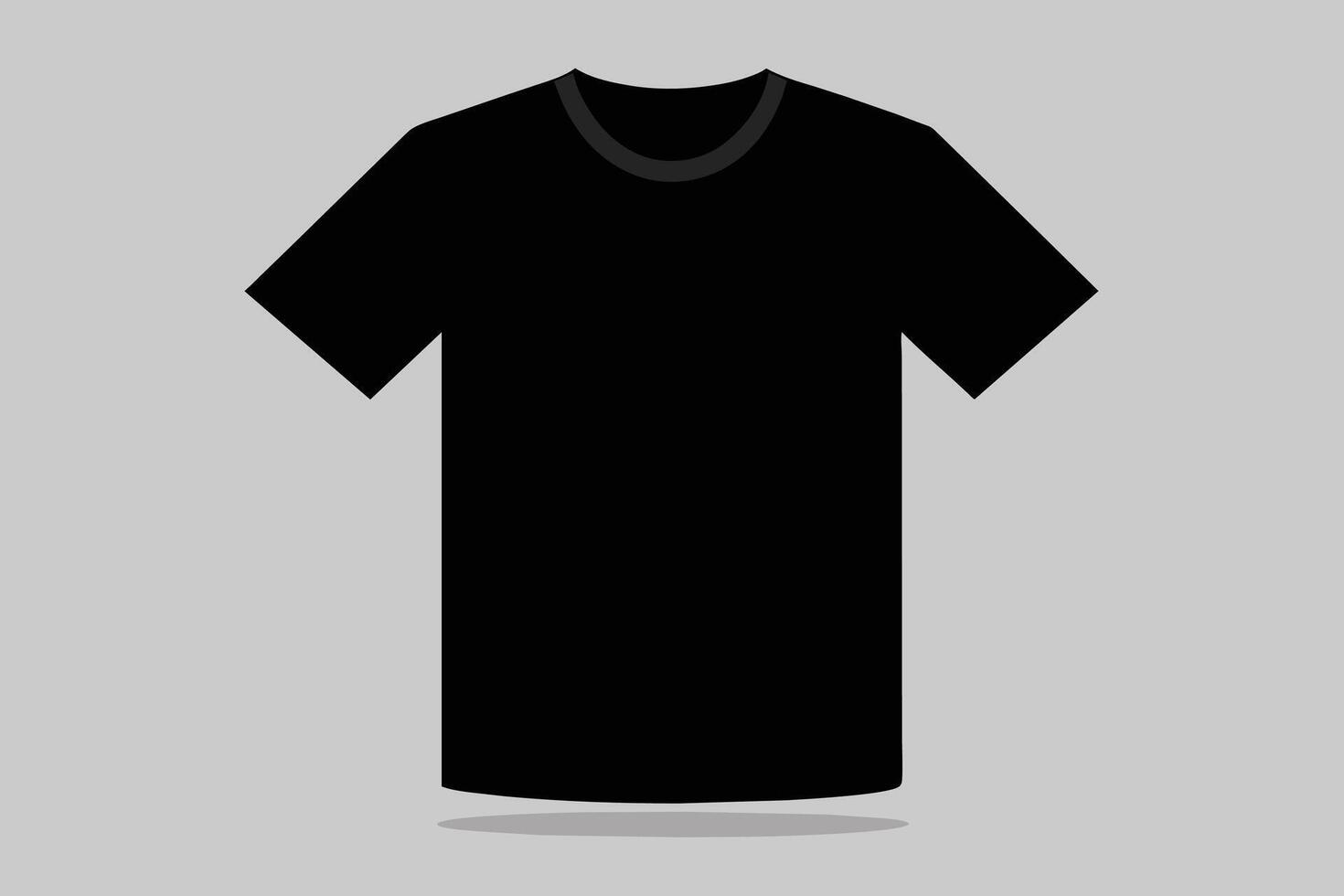 Plain black t-shirt front and back realistic feel vector