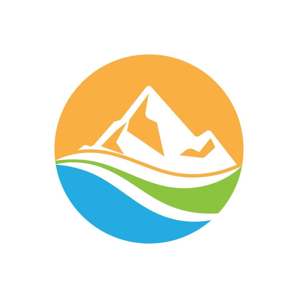 Mountain logo template symbol design vector