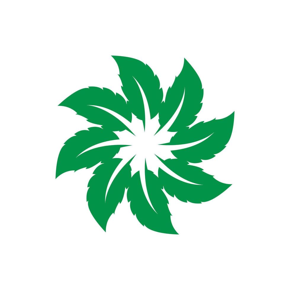 Mint leaf logo template symbol design vector