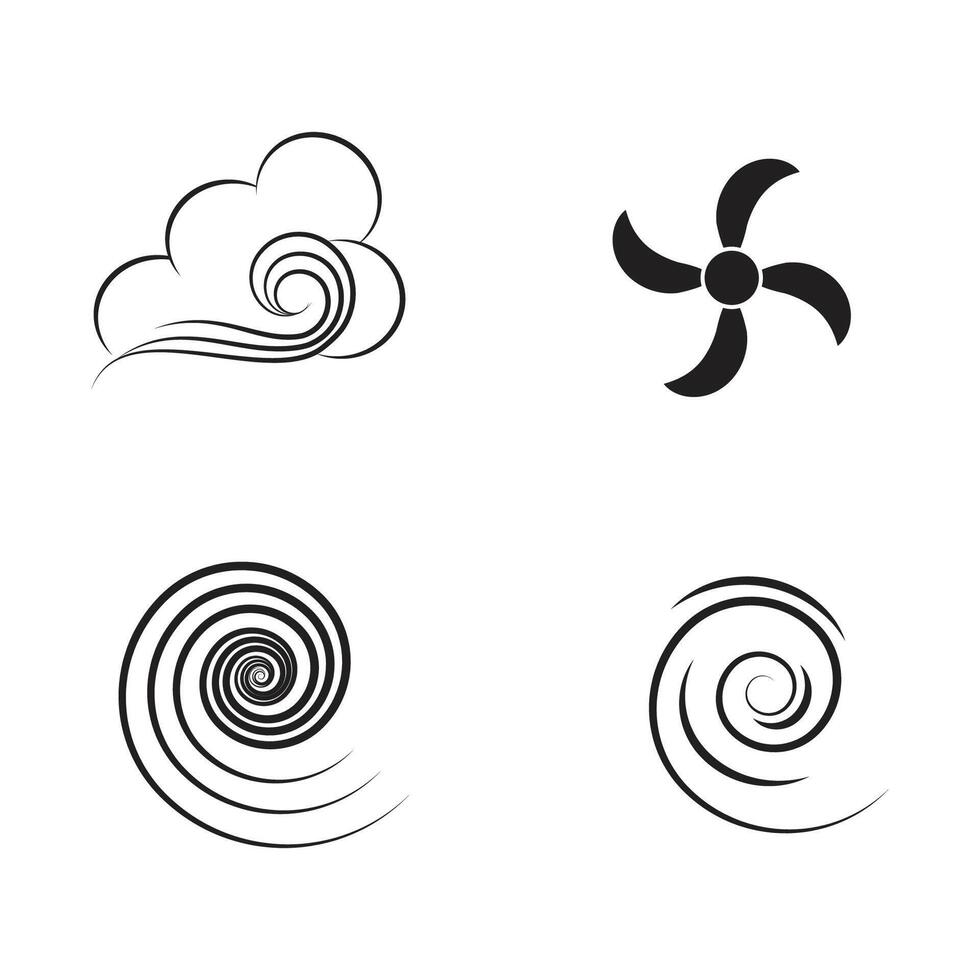 Wind logo symbol design vector