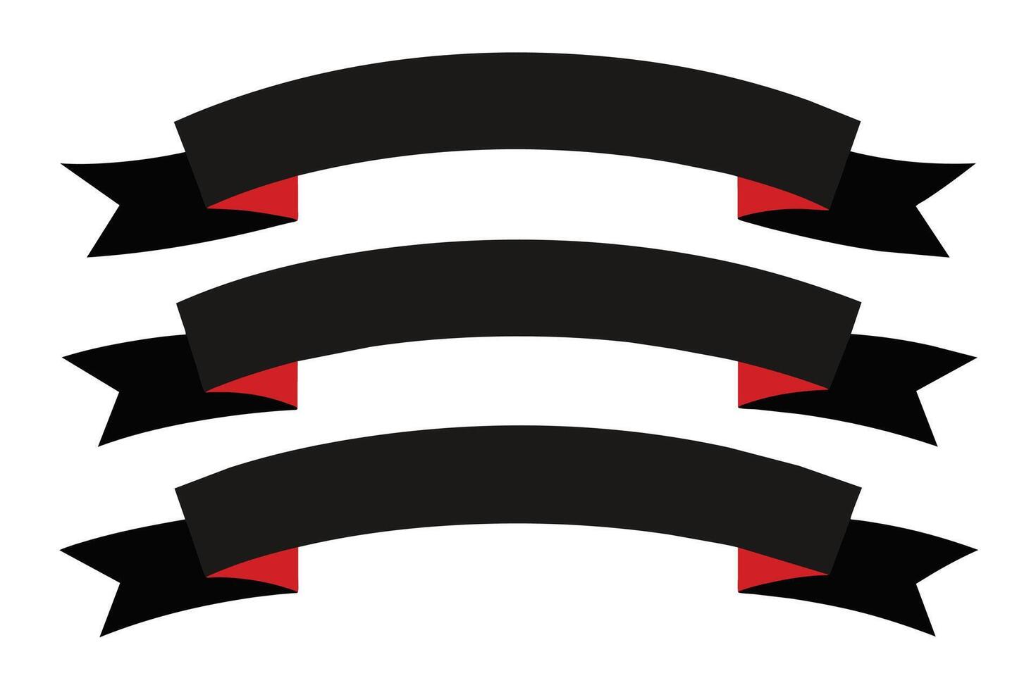 Curved black Friday ribbons set vector