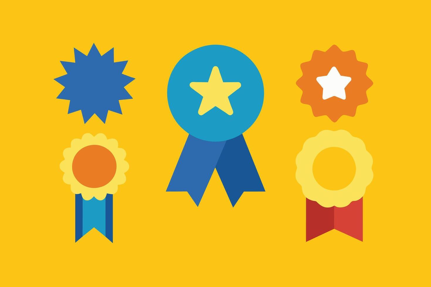 Simple Award Icons with Ribbon design vector