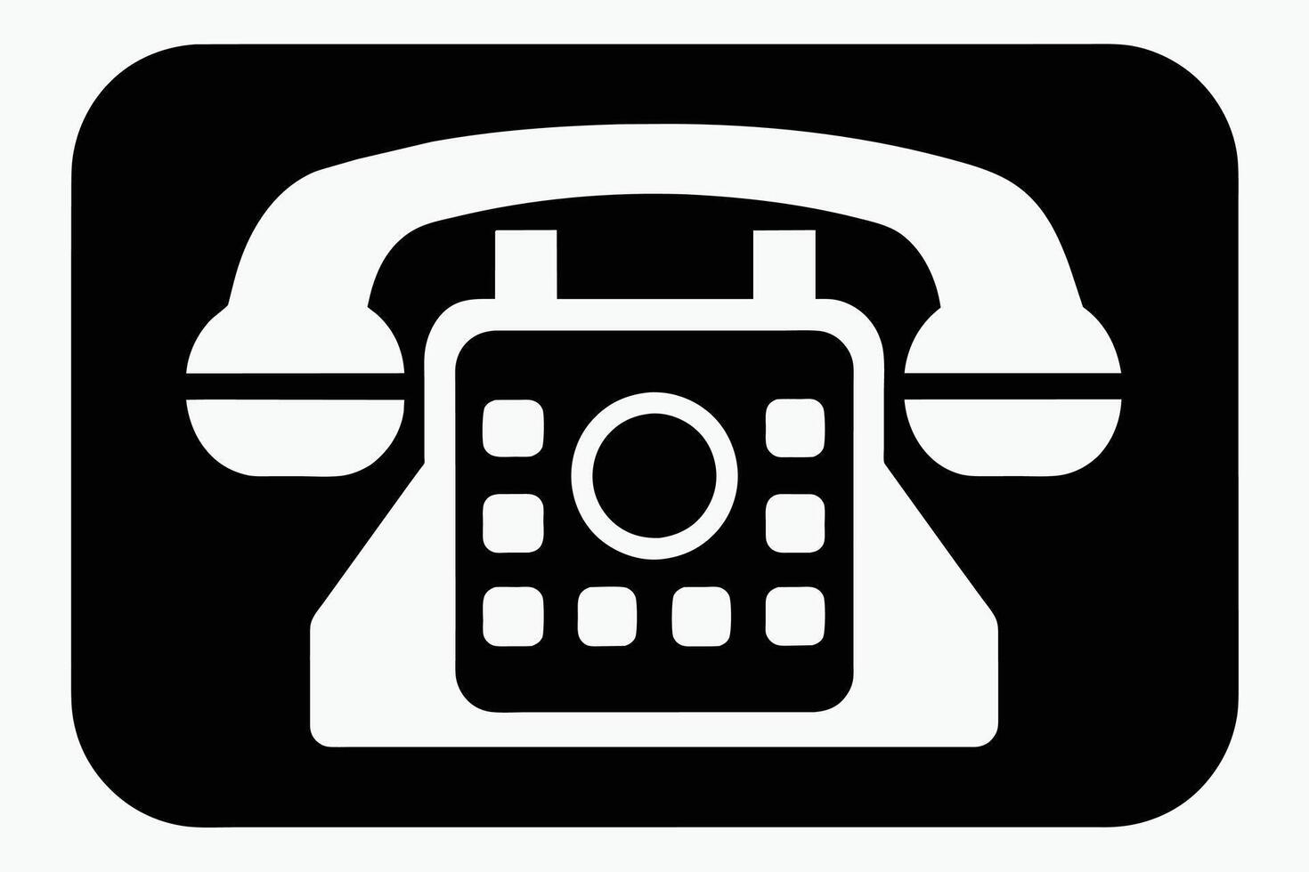 Phone icon collection. Simple black and white telephone call symbol vector