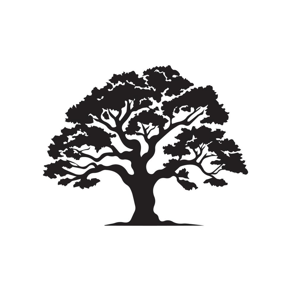 negro árbol icono aislado en blanco antecedentes. ilustración. vector