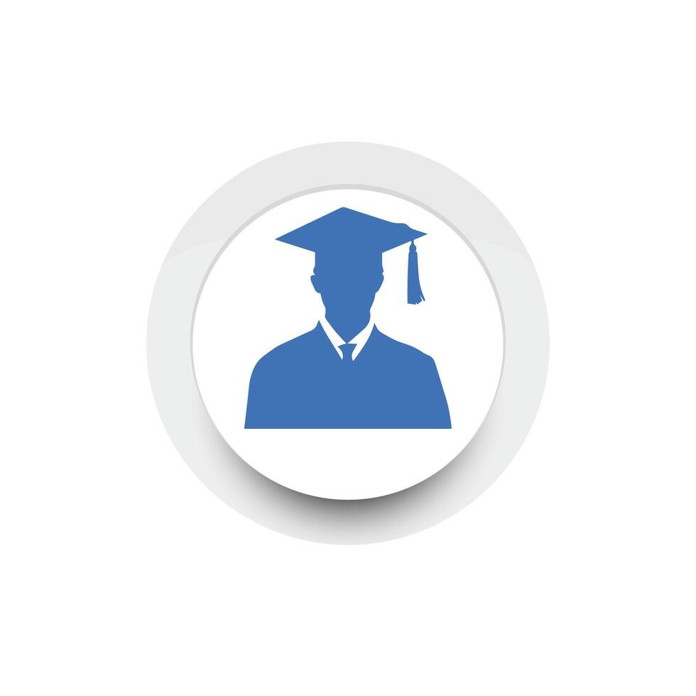 Graduation man icon. Master study celebration people design. vector